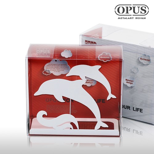 OPUS 歐式鐵藝書擋 海豚書架 金屬立書夾 書本收納架 桌上型 文件架 NE-De08