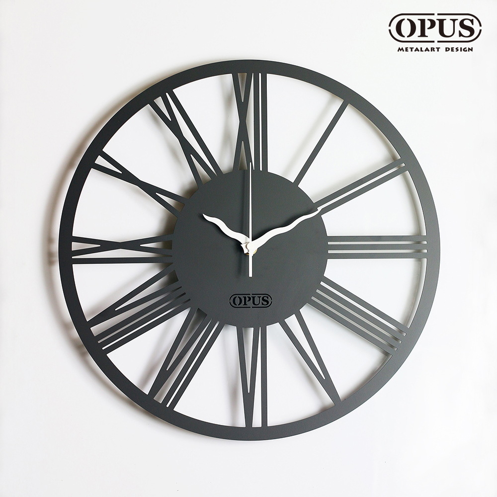 OPUS東齊金工 歐式鐵藝時鐘-新羅馬數字 裝飾藝術掛鐘 雷射雕刻 靜音壁掛鐘 CL-nr14B