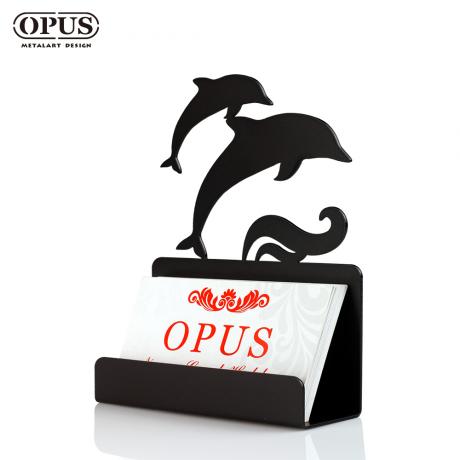 OPUS東齊金工 歐式鐵藝 海豚名片座 高級名片架 會展用品 金屬商務名片盒 CA-De08